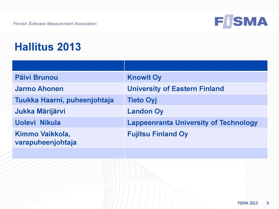 varapuheenjohtaja Knowit Oy University of Eastern Finland Tieto