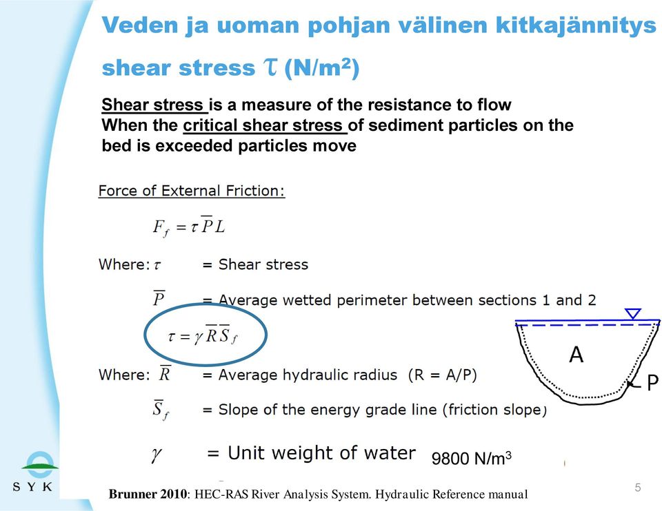 sediment particles on the bed is exceeded particles move Kirjoita kaava tähän.