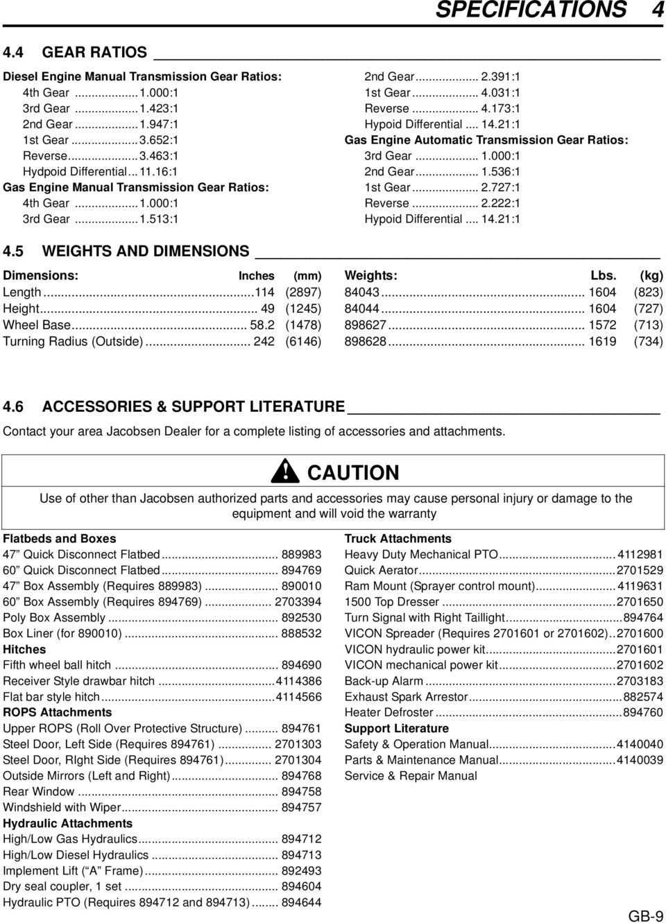 1:1 Gas Engine Automatic Transmission Gear Ratios: 3rd Gear... 1.000:1 nd Gear... 1.536:1 1st Gear....77:1 Reverse....:1 Hypoid Differential... 14.1:1 4.