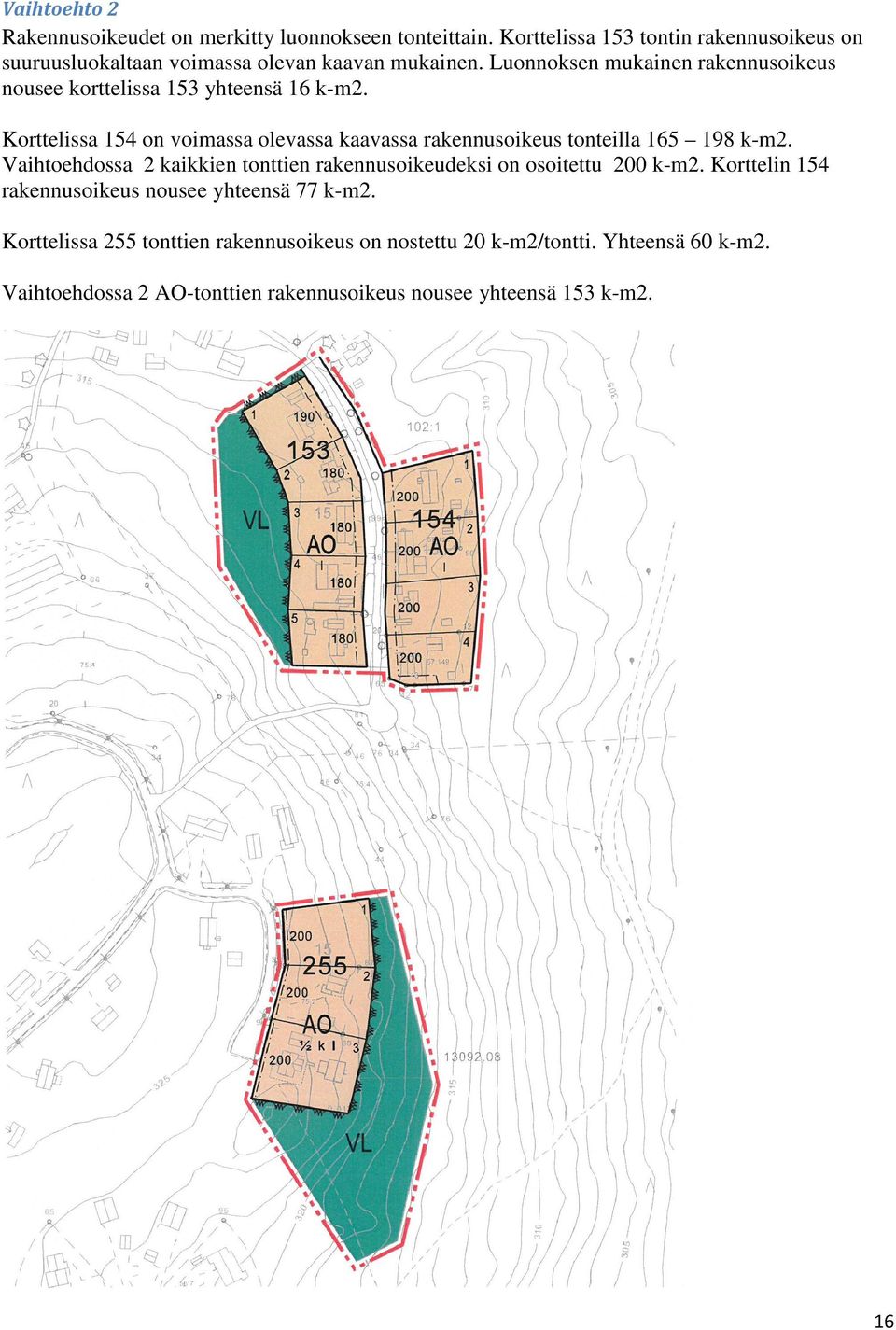 Luonnoksen mukainen rakennusoikeus nousee korttelissa 153 yhteensä 16 k-m2.