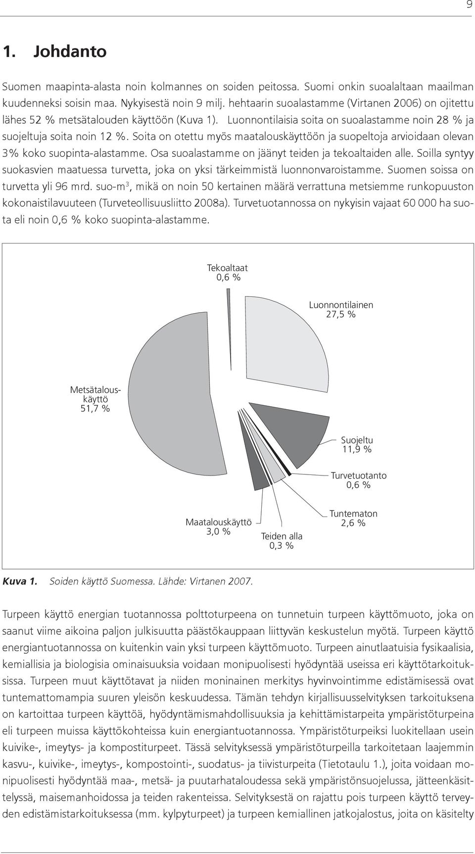 Soita on otettu myös maatalouskäyttöön ja suopeltoja arvioidaan olevan 3% koko suopinta-alastamme. Osa suoalastamme on jäänyt teiden ja tekoaltaiden alle.