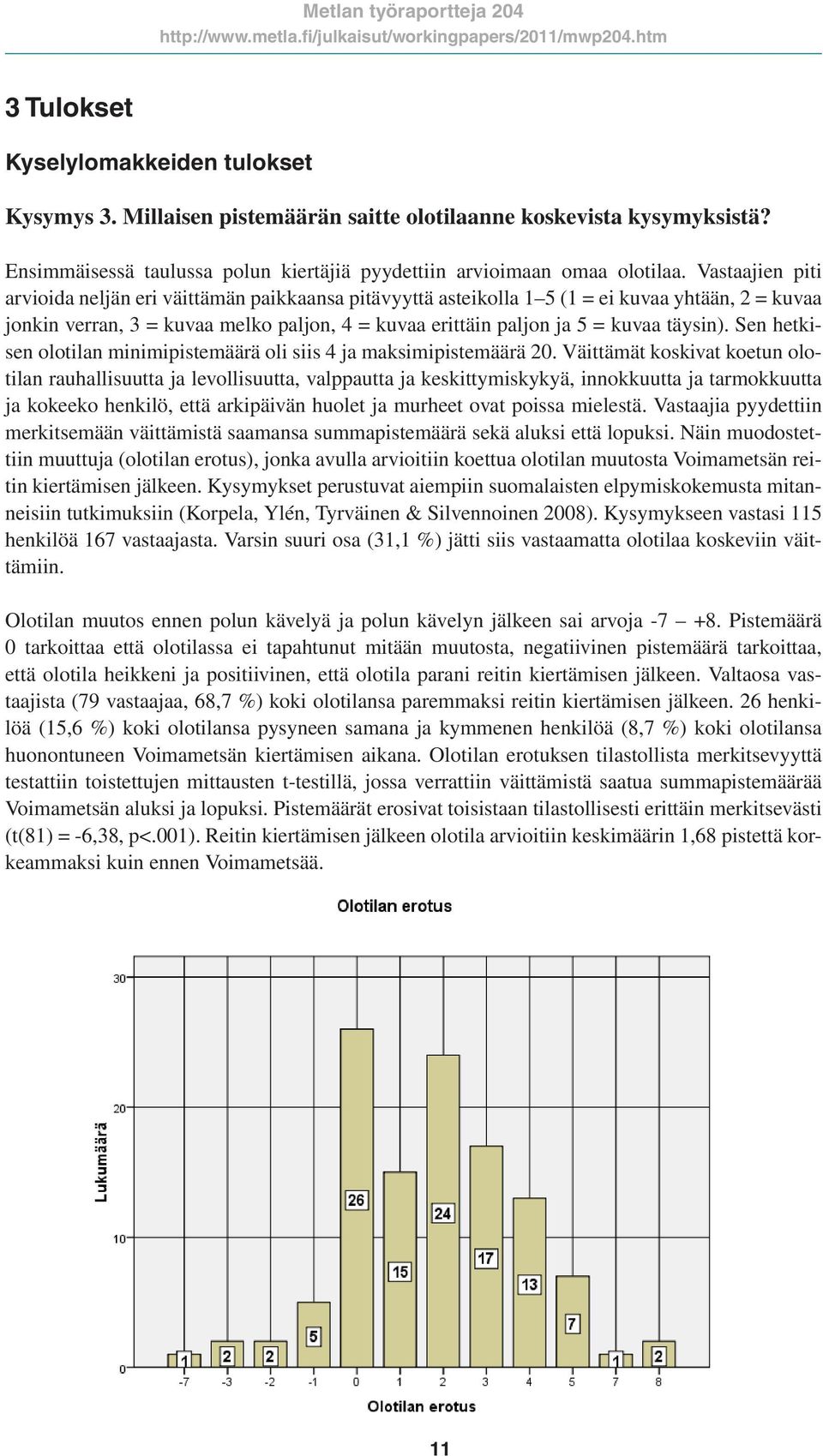 täysin). Sen hetkisen olotilan minimipistemäärä oli siis 4 ja maksimipistemäärä 20.