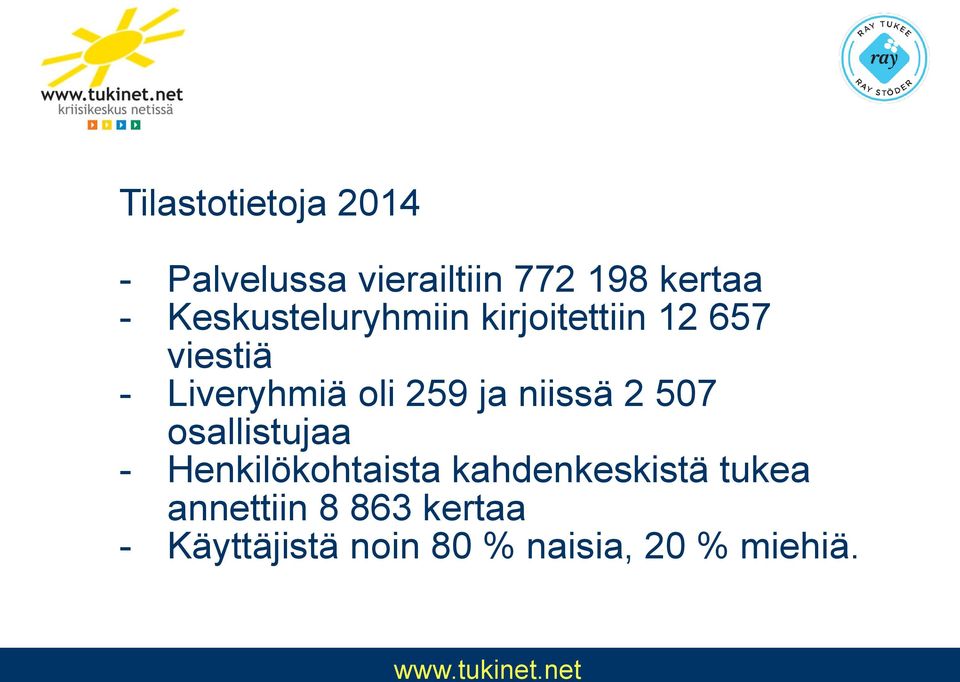 259 ja niissä 2 507 osallistujaa - Henkilökohtaista kahdenkeskistä