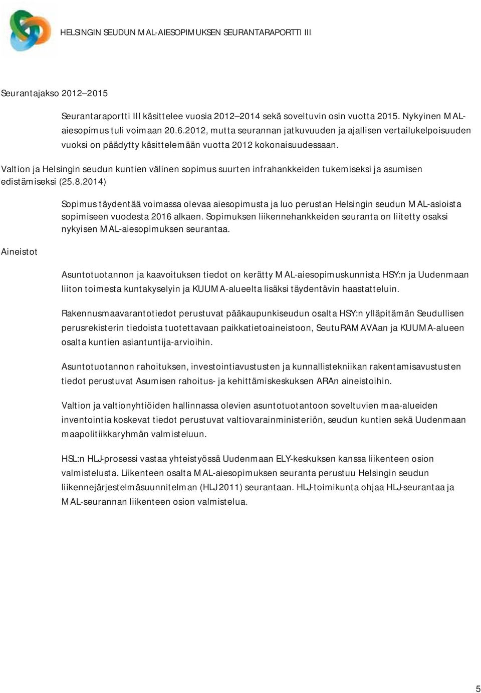 Valtion ja Helsingin seudun kuntien välinen sopimus suurten infrahankkeiden tukemiseksi ja asumisen edistämiseksi (25.8.