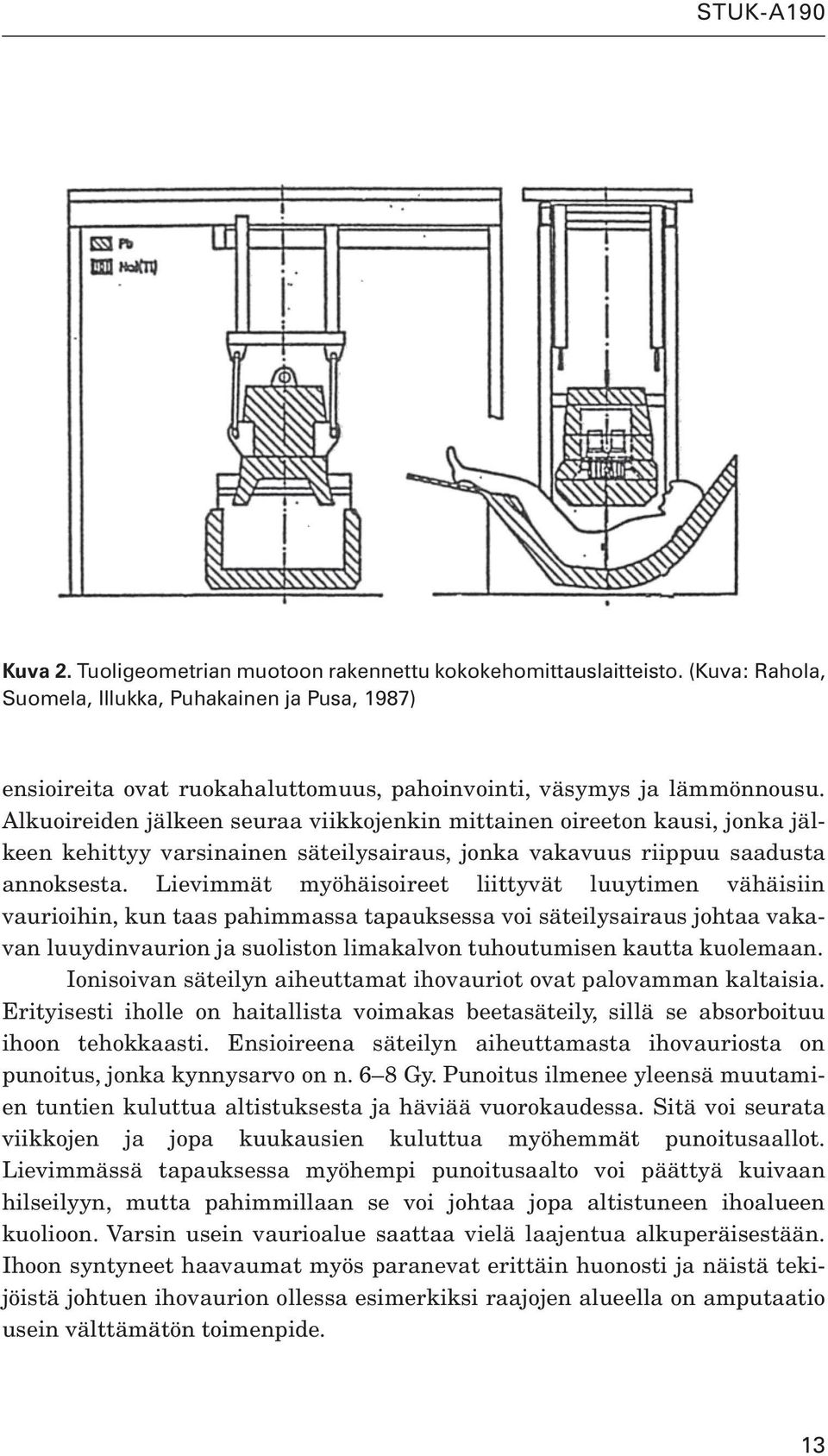 Alkuoireiden jälkeen seuraa viikkojenkin mittainen oireeton kausi, jonka jälkeen kehittyy varsinainen säteilysairaus, jonka vakavuus riippuu saadusta annoksesta.