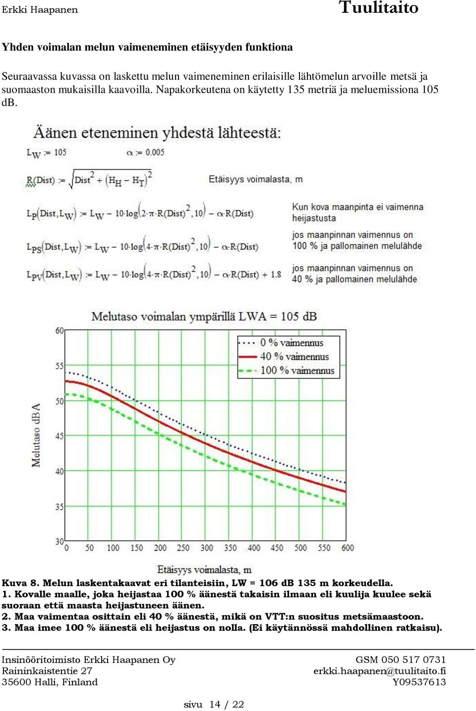 Melun laskentakaavat eri tilanteisiin, LW = 10