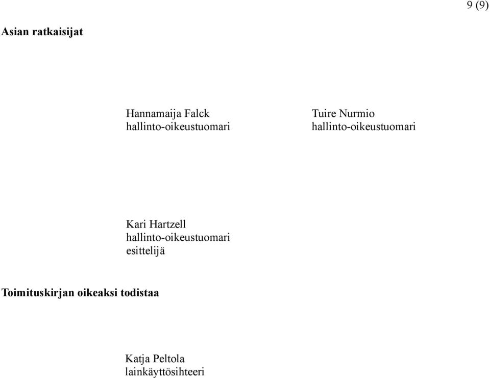 hallinto-oikeustuomari Kari Hartzell