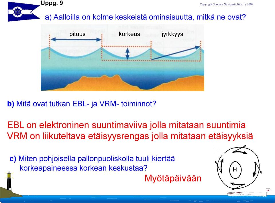 EBL on elektroninen suuntimaviiva jolla mitataan suuntimia VRM on liikuteltava