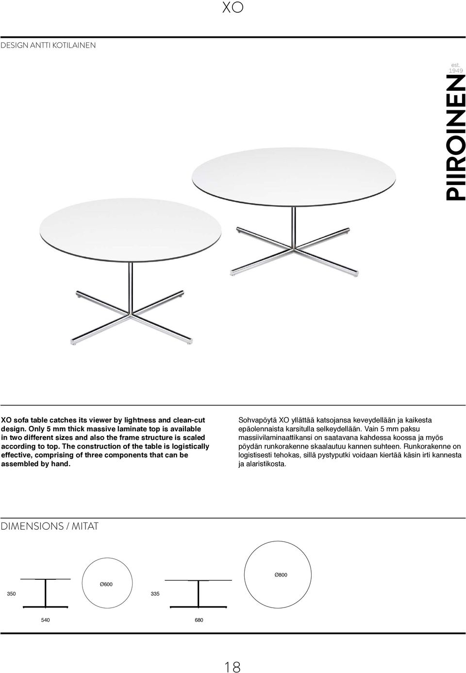 The construction of the table is logistically effective, comprising of three components that can be assembled by hand.