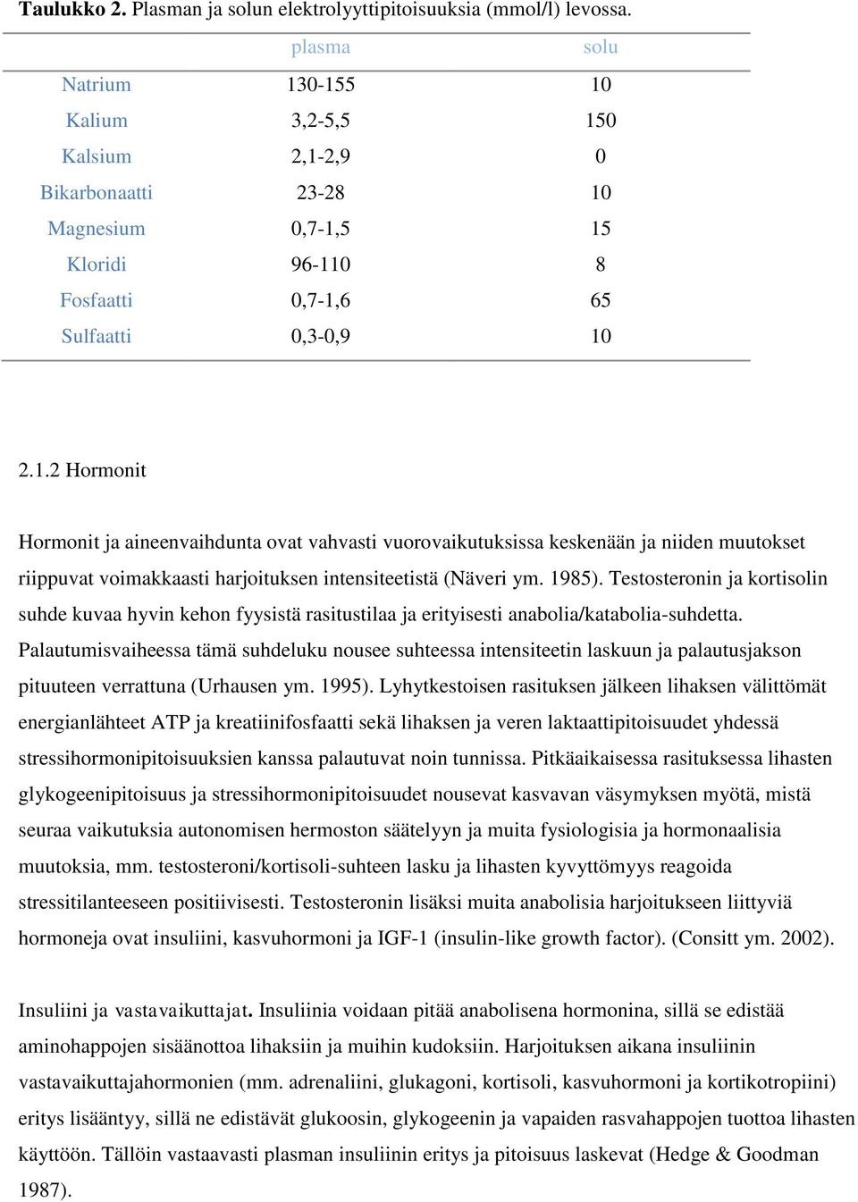 1985). Testosteronin ja kortisolin suhde kuvaa hyvin kehon fyysistä rasitustilaa ja erityisesti anabolia/katabolia-suhdetta.