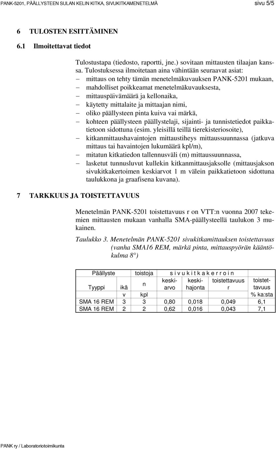 käytetty mittalaite ja mittaajan nimi, oliko päällysteen pinta kuiva vai märkä, kohteen päällysteen päällystelaji, sijainti- ja tunnistetiedot paikkatietoon sidottuna (esim.