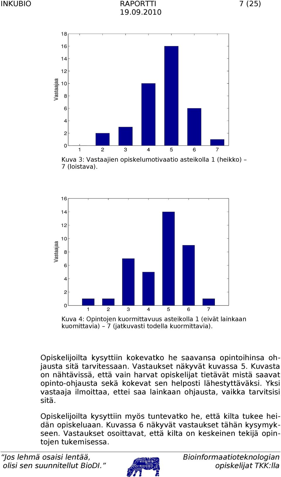 Opiskelijoilta kysyttiin kokevatko he saavansa opintoihinsa ohjausta sitä tarvitessaan. Vastaukset näkyvät kuvassa 5.