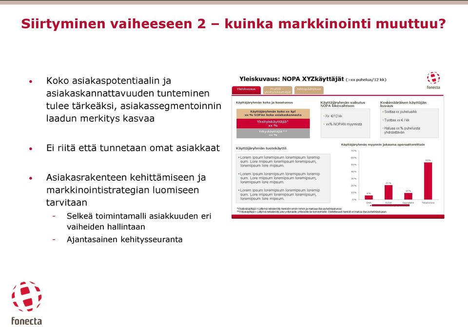 asiakassegmentoinnin laadun merkitys kasvaa Ei riitä että tunnetaan omat asiakkaat