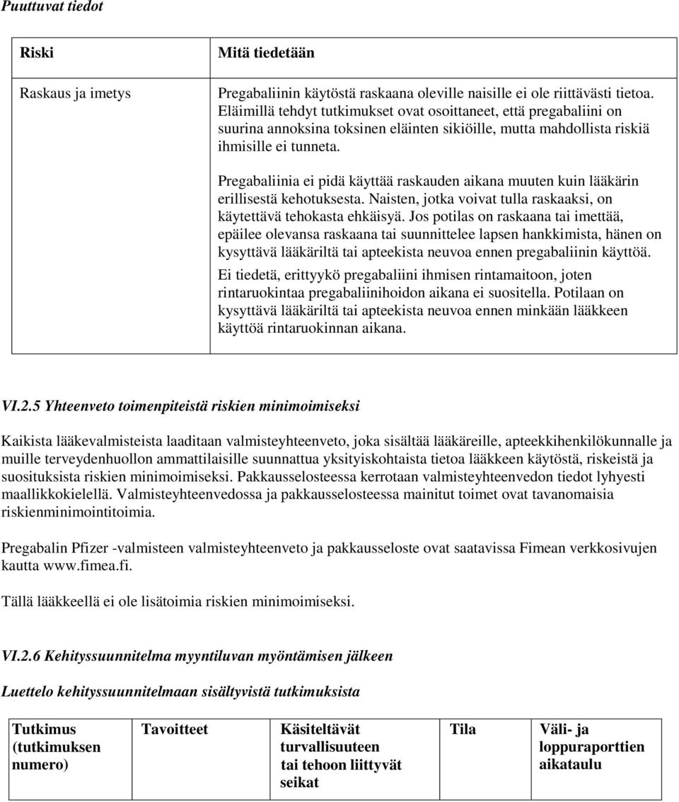 Pregabaliinia ei pidä käyttää raskauden aikana muuten kuin lääkärin erillisestä kehotuksesta. Naisten, jotka voivat tulla raskaaksi, on käytettävä tehokasta ehkäisyä.