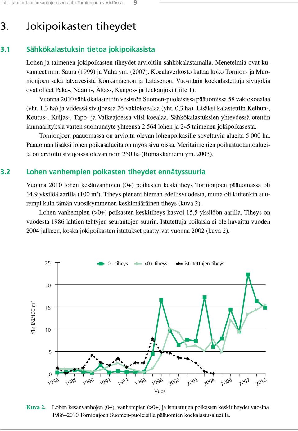 Koealaverkosto kattaa koko Tornion- ja Muonionjoen sekä latvavesistä Könkämäenon ja Lätäsenon. Vuosittain koekalastettuja sivujokia ovat olleet Paka-, Naami-, Äkäs-, Kangos- ja Liakanjoki (liite 1).