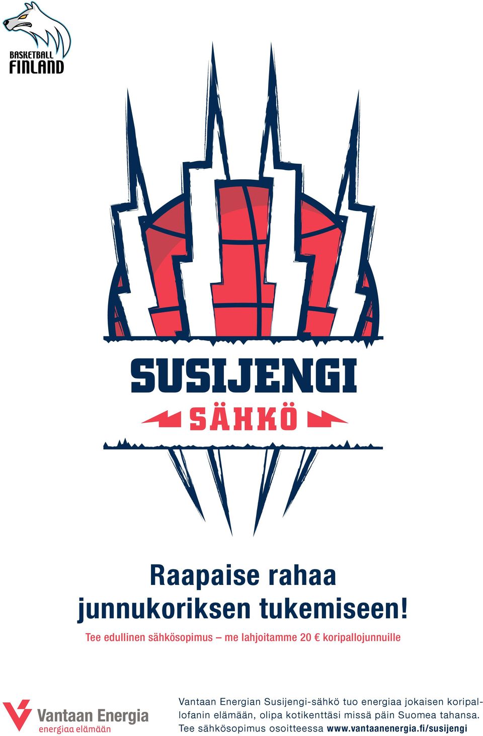 Energian Susijengi-sähkö tuo energiaa jokaisen koripallofanin elämään,