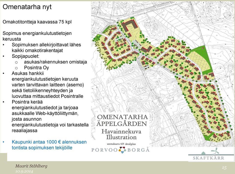 laitteen (asemo) sekä tietoliikenneyhteyden ja luovuttaa mittaustiedot Posintralle Posintra kerää energiankulutustiedot ja tarjoaa asukkaalle