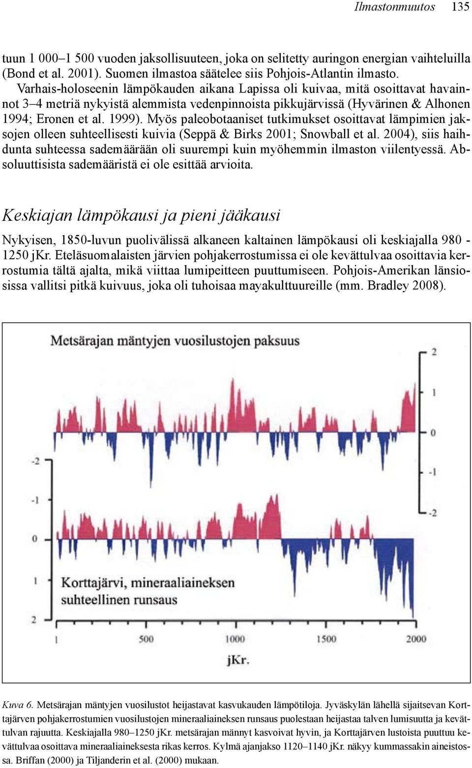 Myös paleobotaaniset tutkimukset osoittavat lämpimien jaksojen olleen suhteellisesti kuivia (Seppä & Birks 2001; Snowball et al.