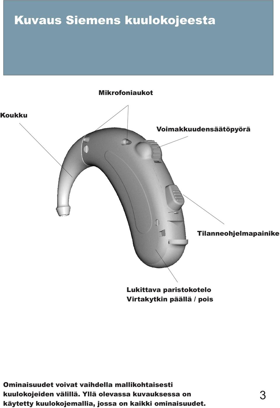 Ominaisuudet voivat vaihdella mallikohtaisesti kuulokojeiden välillä.