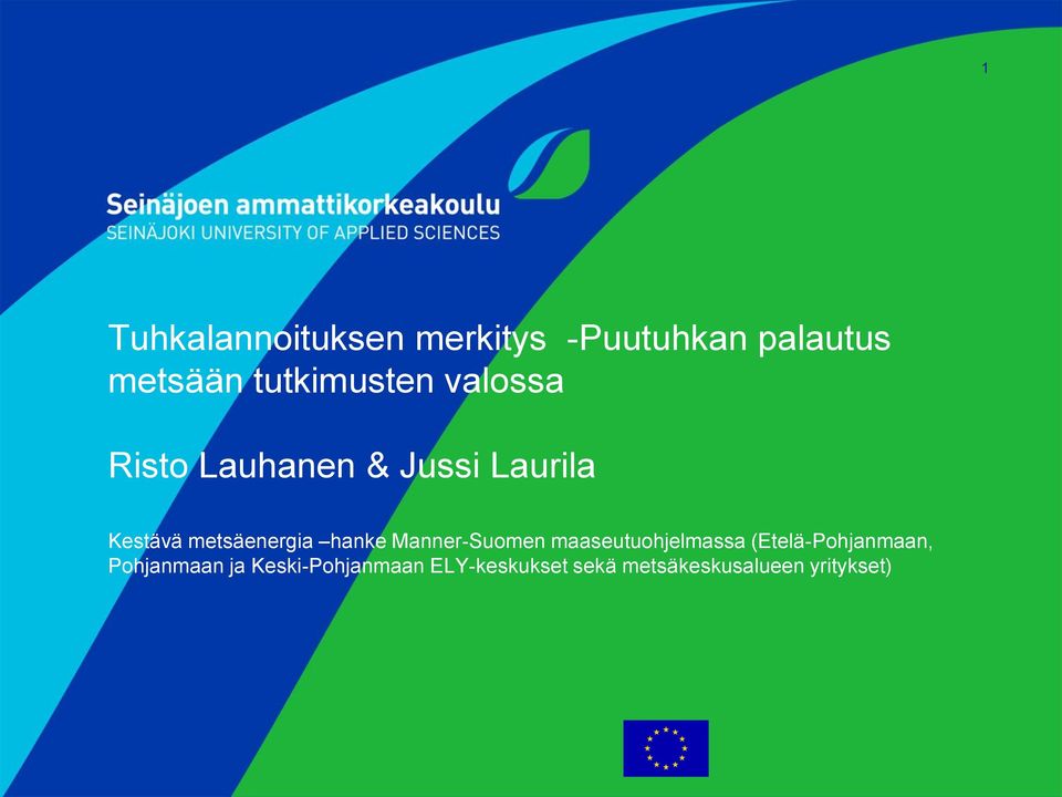 metsäenergia hanke Manner-Suomen maaseutuohjelmassa