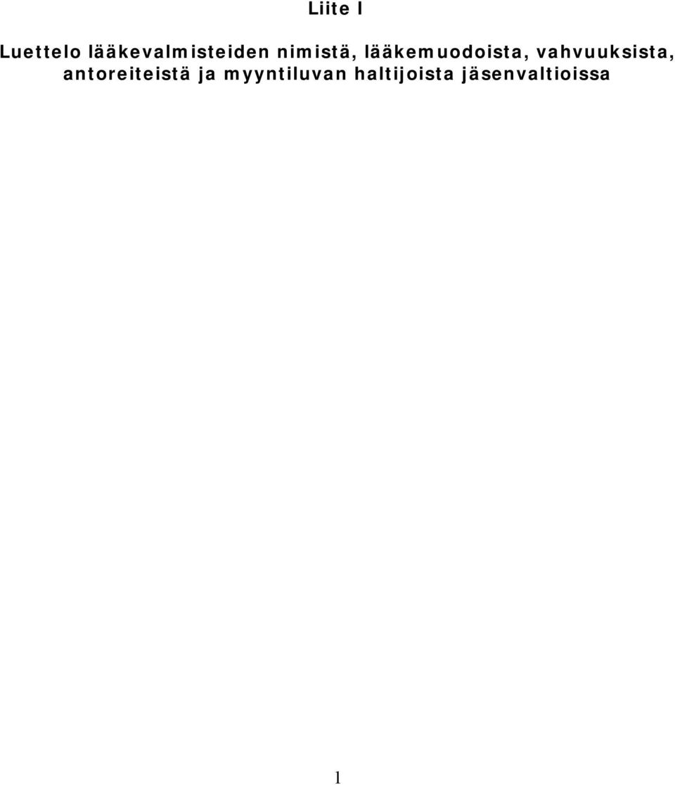 lääkemuodoista, vahvuuksista,