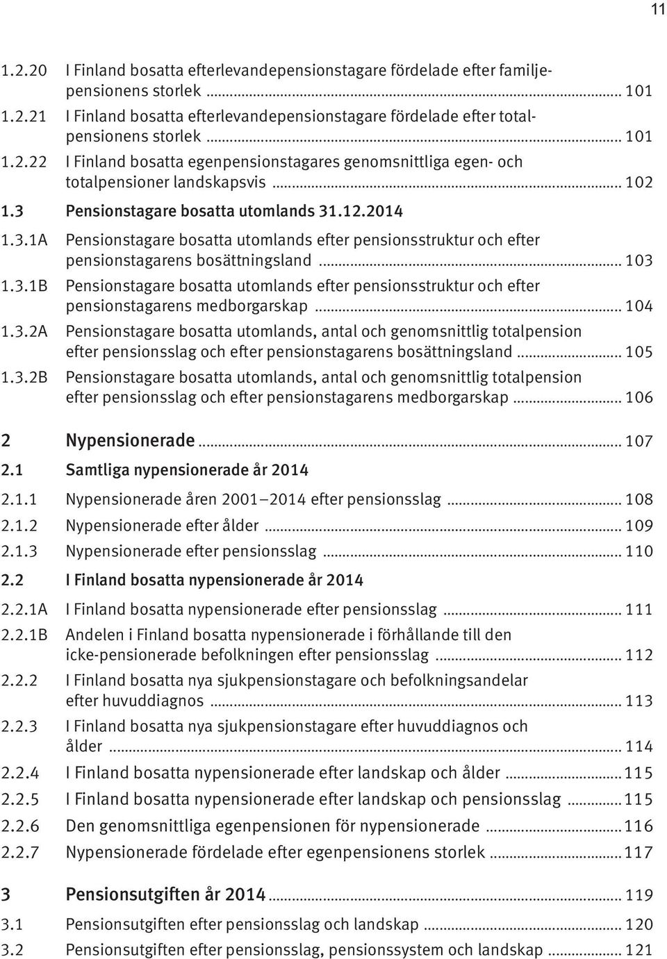 Pensionstagare bosatta utomlands 31.12.2014 1.3.1A 1.3.1B 1.3.2A 1.3.2B Pensionstagare bosatta utomlands efter pensionsstruktur och efter pensionstagarens bosättningsland.