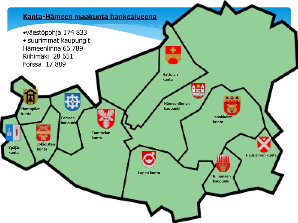 kunta Forssan kaupunki Hämeenlinnan kaupunki Janakkalan kunta Tammelan