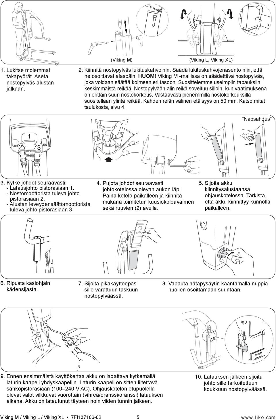 Suosittelemme useimpiin tapauksiin keskimmäistä reikää. Nostopylvään alin reikä soveltuu silloin, kun vaatimuksena on erittäin suuri nostokorkeus.