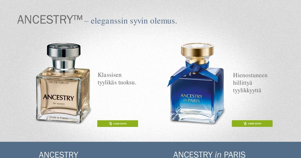 Klassisen tyylikäs tuoksu.