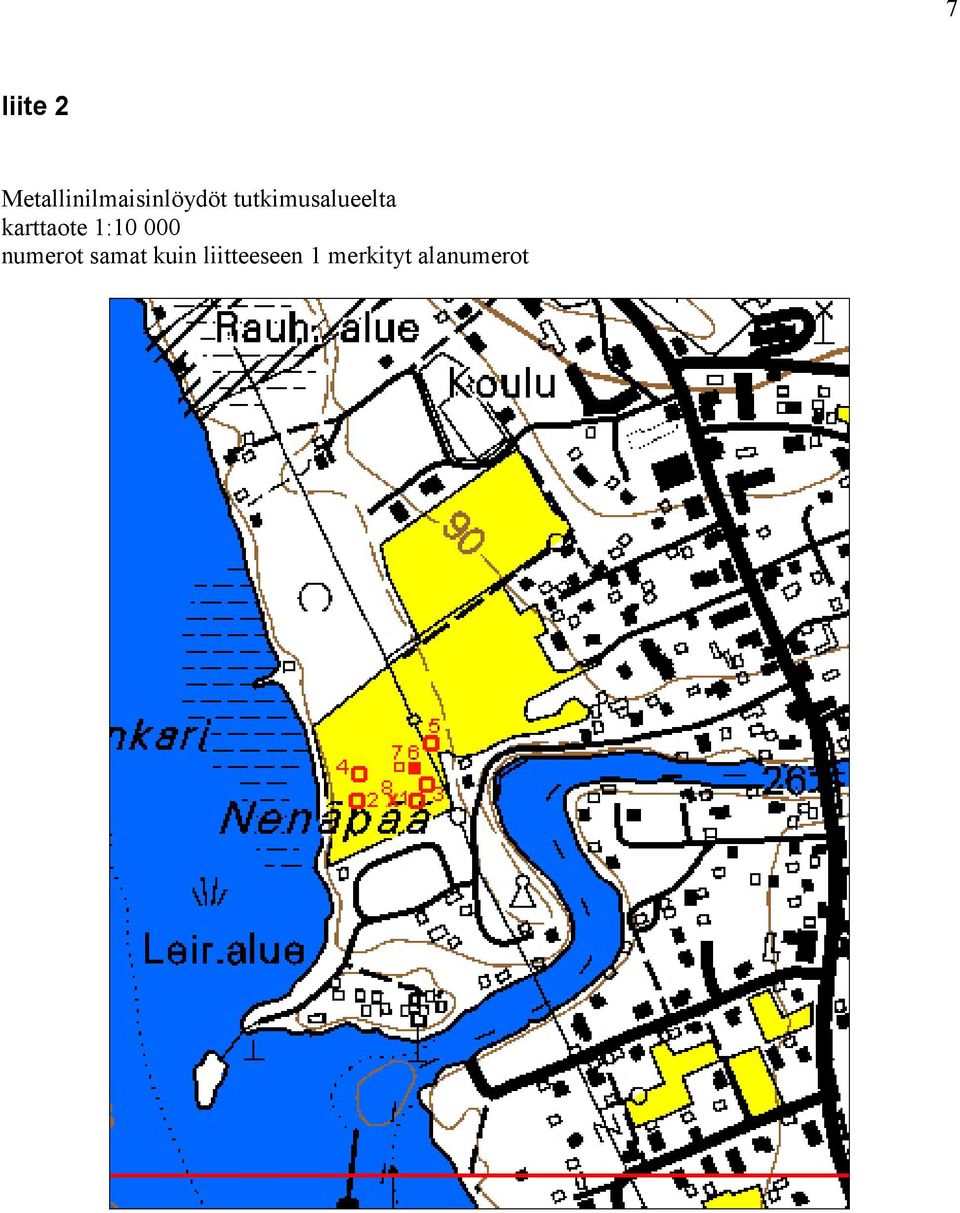 tutkimusalueelta karttaote