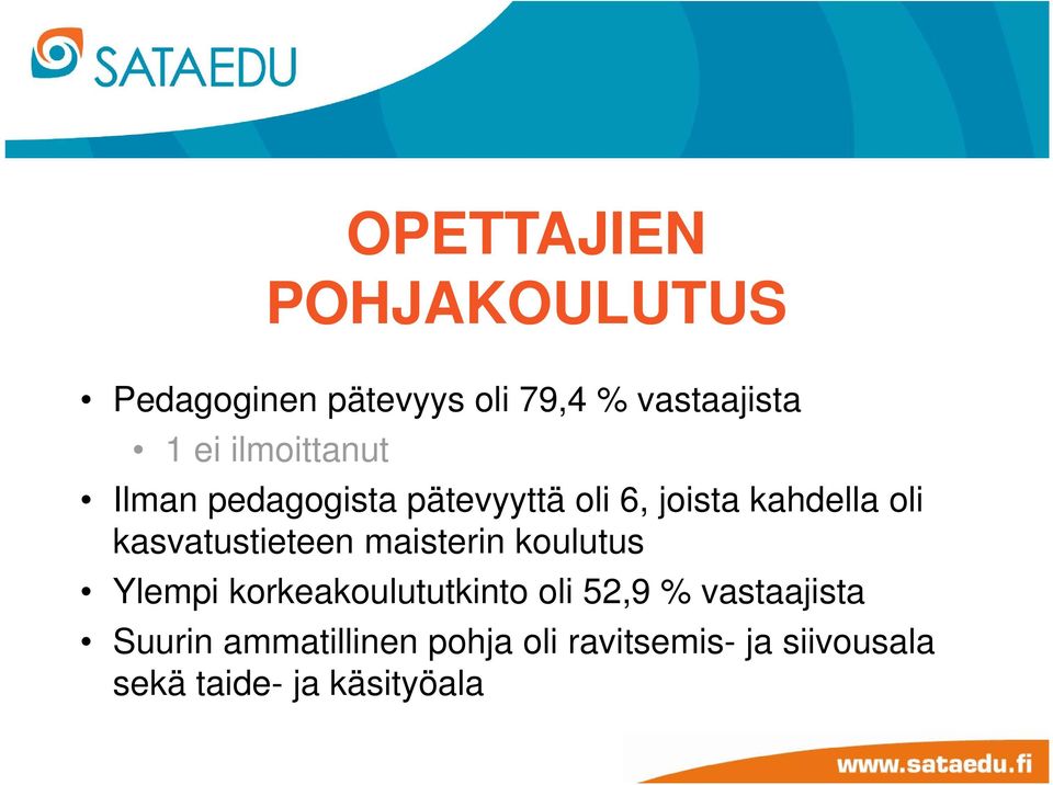 kasvatustieteen maisterin koulutus Ylempi korkeakoulututkinto oli 52,9 %