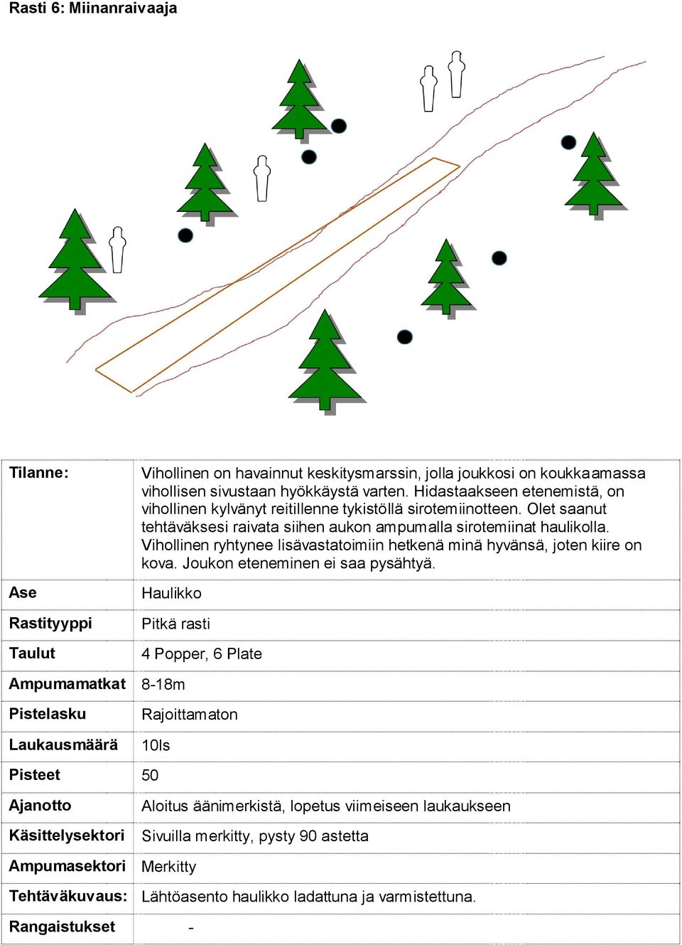 Olet saanut tehtäväksesi raivata siihen aukon ampumalla sirotemiinat haulikolla.