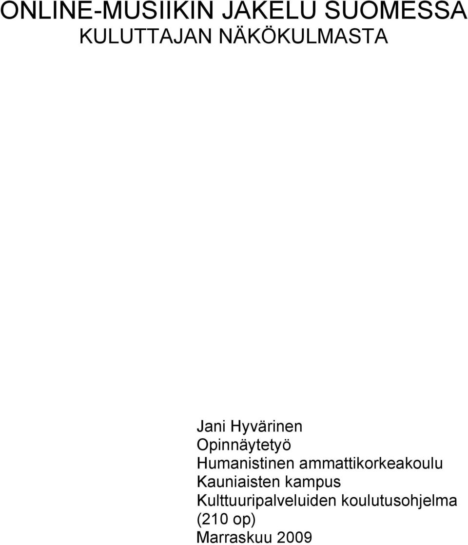 Humanistinen ammattikorkeakoulu Kauniaisten