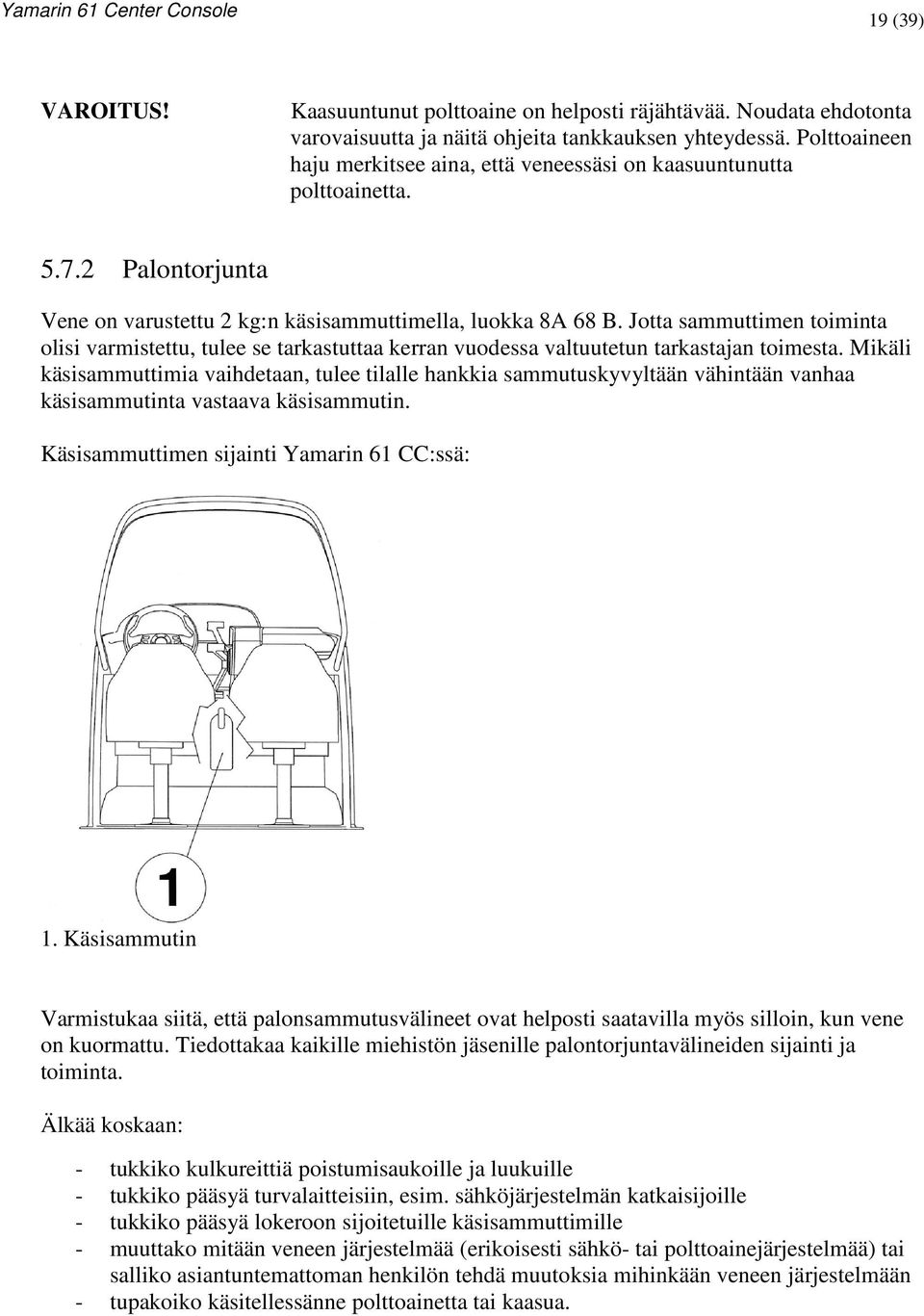 Jotta sammuttimen toiminta olisi varmistettu, tulee se tarkastuttaa kerran vuodessa valtuutetun tarkastajan toimesta.