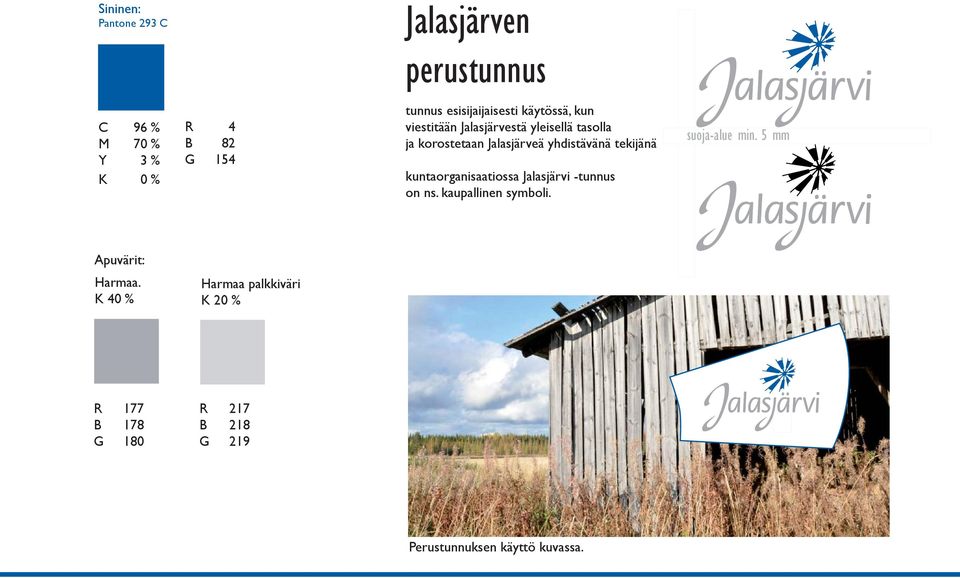 yhdistävänä tekijänä kuntaorganisaatiossa Jalasjärvi -tunnus on ns. kaupallinen symboli. suoja-alue min.