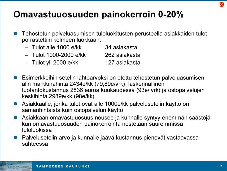 euroa kuukaudessa (93e/ vrk) ja ostopalvelujen keskihinta 2989e/kk (98e/kk).