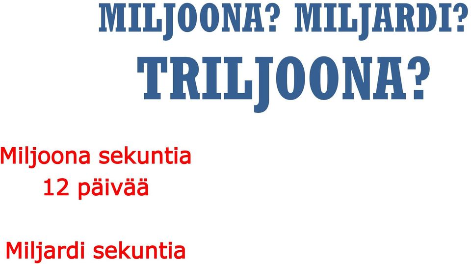 Miljoona sekuntia 12