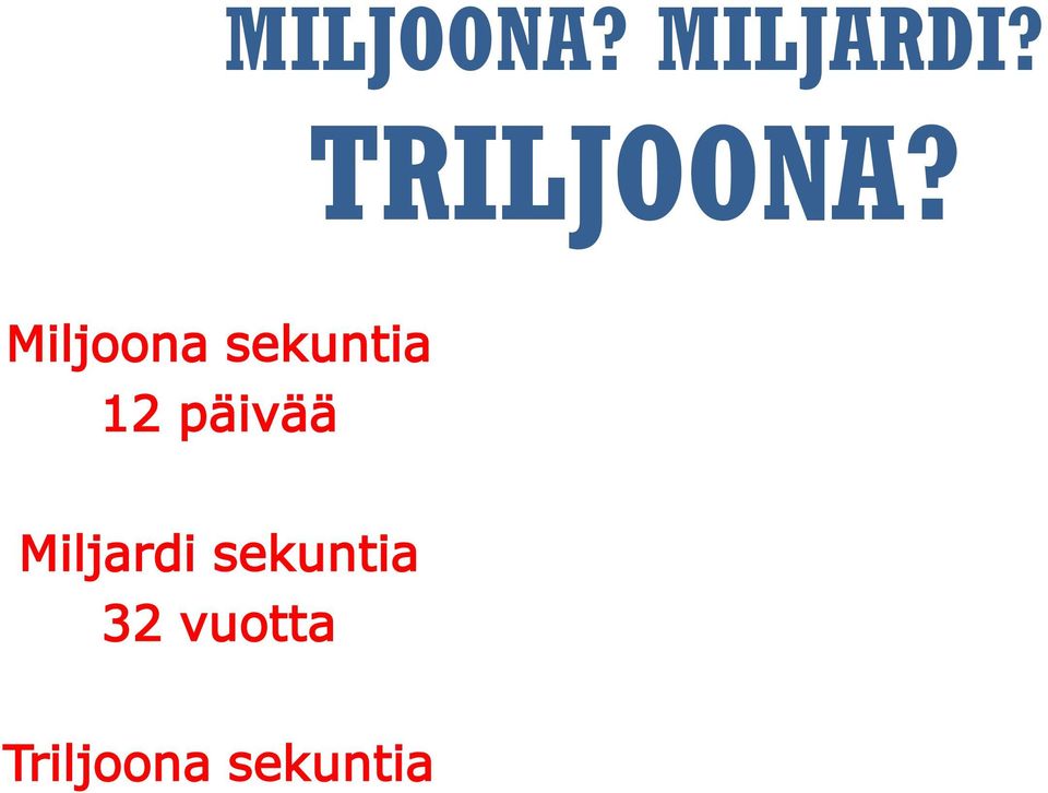 Miljoona sekuntia 12