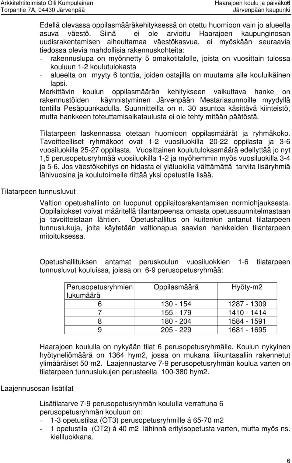vuosttan tulossa kouluun 1-2 koulutulokasta - alueelta on myyty 6 tontta, joden ostajlla on muutama alle koulukänen laps.