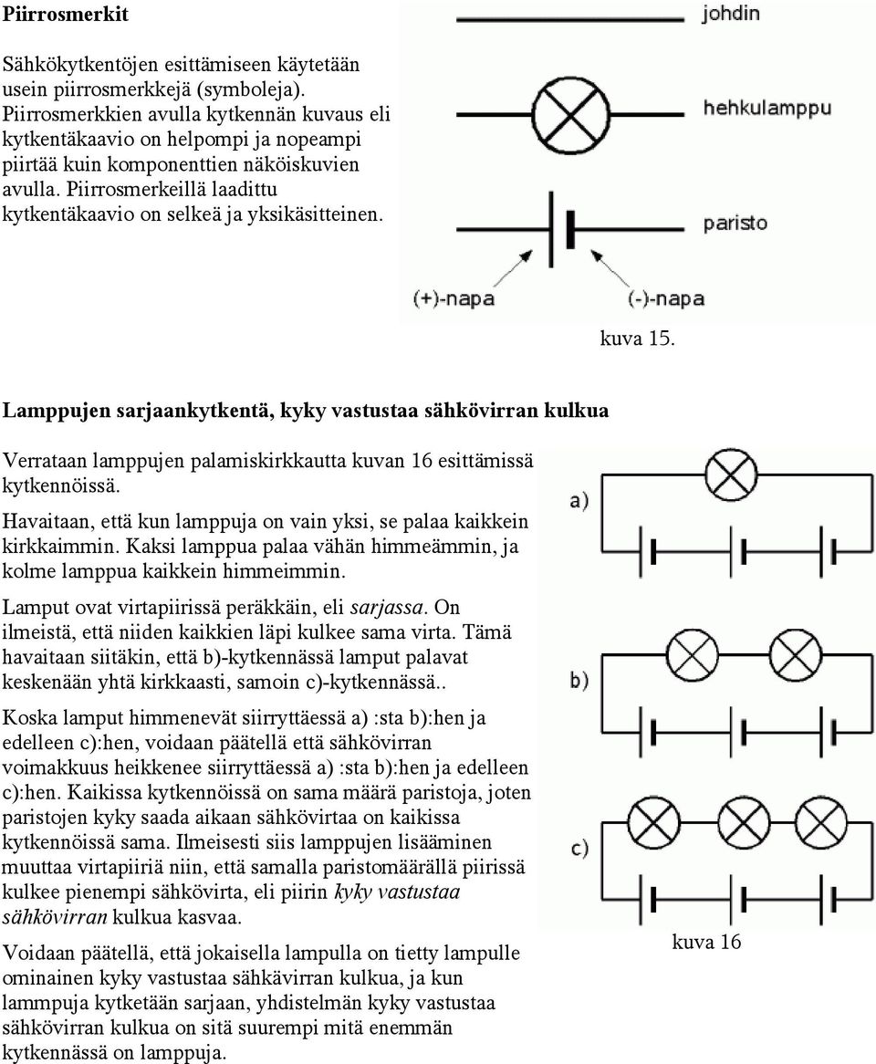 Piirrosmerkeillä laadittu kytkentäkaavio on selkeä ja yksikäsitteinen. kuva 15.