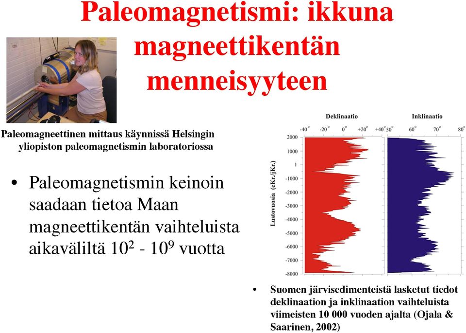 Maan magneettikentän vaihteluista aikaväliltä 10 2-10 9 vuotta Suomen järvisedimenteistä
