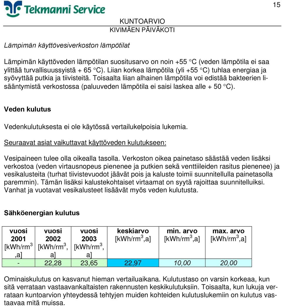 Toisaalta liian alhainen lämpötila voi edistää bakteerien lisääntymistä verkostossa (paluuveden lämpötila ei saisi laskea alle + 50 C).