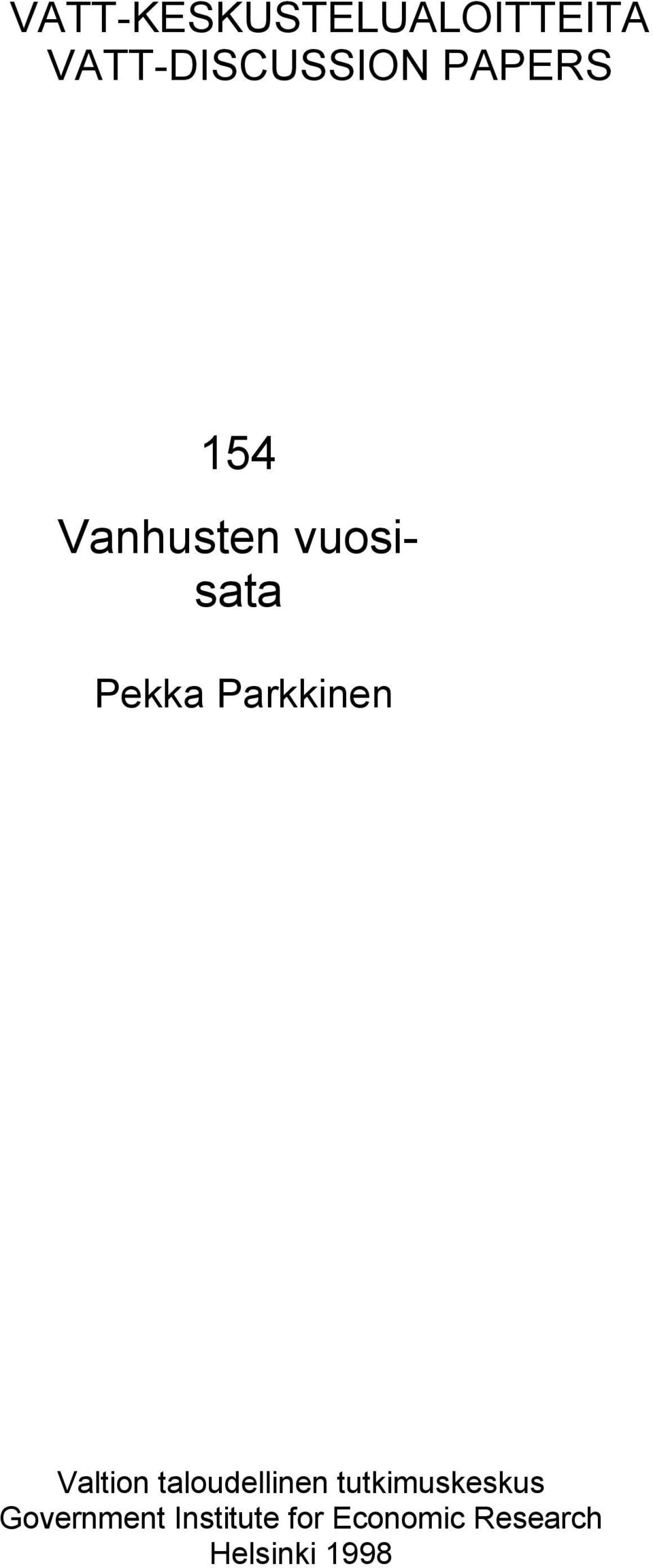 Parkkinen Valtion taloudellinen