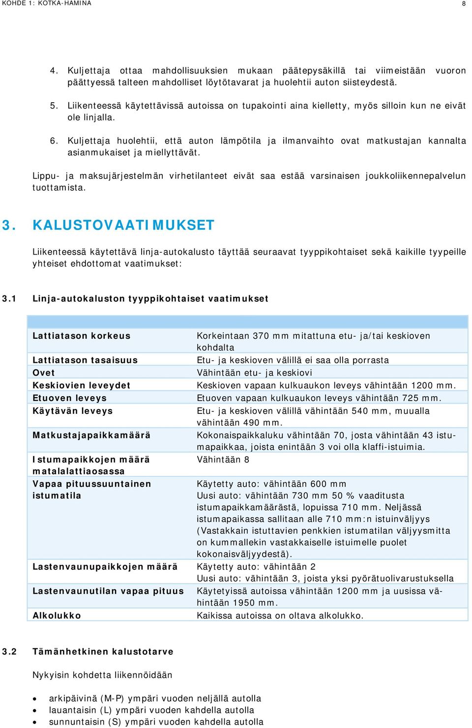 Kuljettaja huolehtii, että auton lämpötila ja ilmanvaihto ovat matkustajan kannalta asianmukaiset ja miellyttävät.