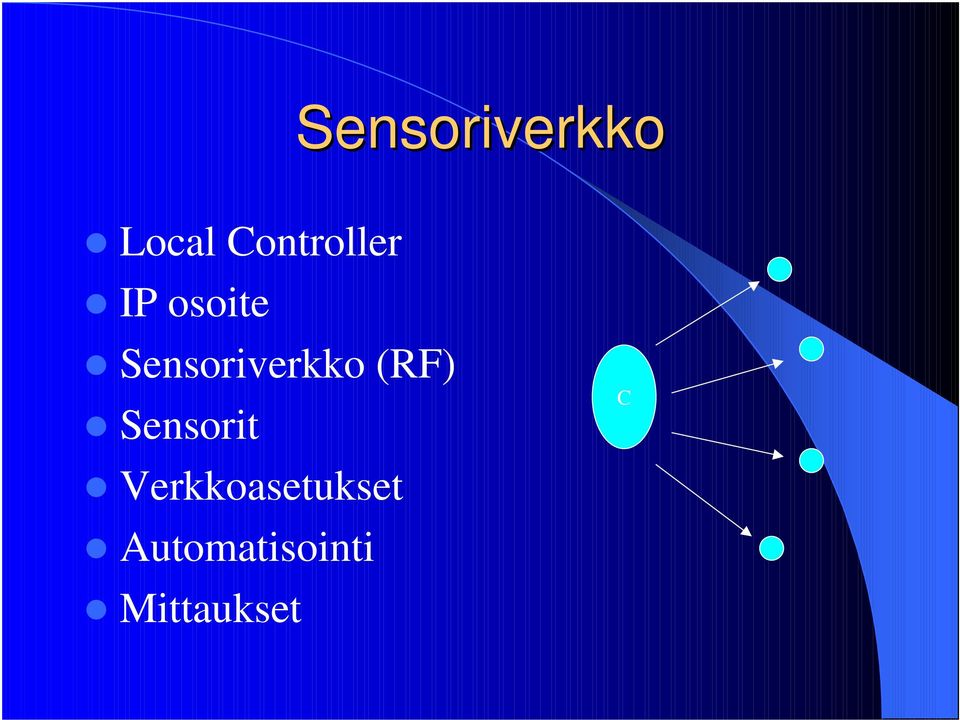 Sensoriverkko (RF) Sensorit