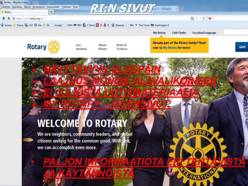 ROTARY JÄSENSIVUT: PALJON INFORMAATIOTA ERI