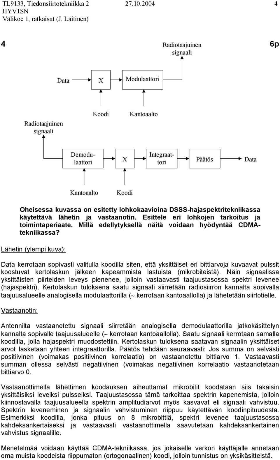 Lähetin (ylempi kuv: Data kerrotaan sopivasti valitulla koodilla siten, että yksittäiset eri bittiarvoja kuvaavat pulssit koostuvat kertolaskun jälkeen kapeammista lastuista (mikrobiteistä).