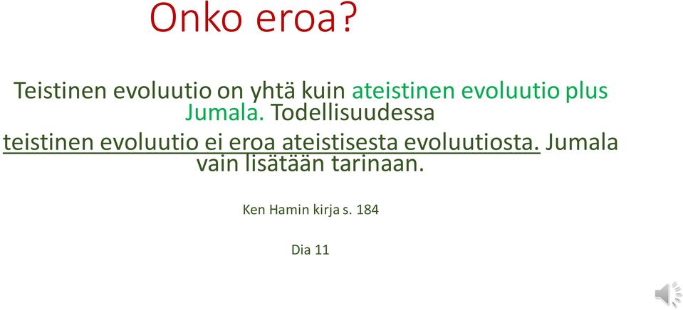 evoluutio plus Jumala.