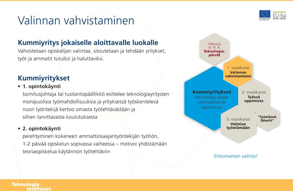 opintokäynti toimitusjohtaja tai tuotantopäällikkö esittelee teknologiayritysten monipuolisia työmahdollisuuksia ja yrityksessä työskentelevä