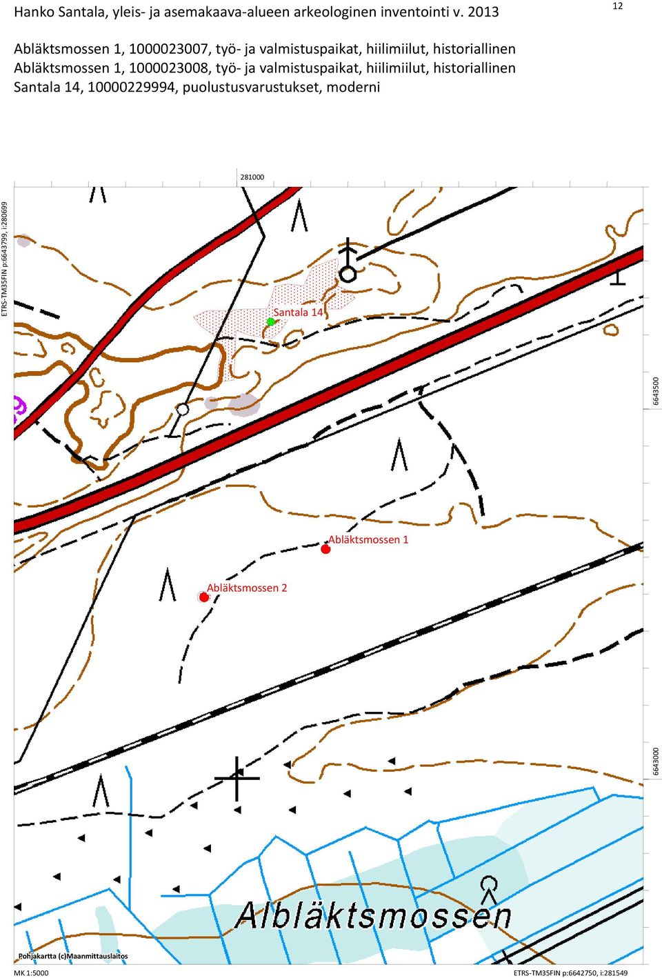 työ ja valmistuspaikat, hiilimiilut, historiallinen Santala 14, 10000229994, puolustusvarustukset, moderni 281000